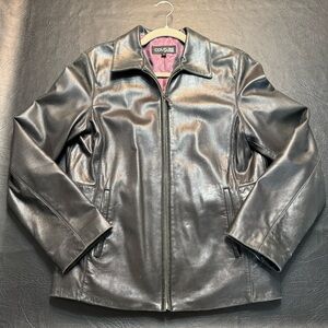Couture by J. Park Genuine Lamb Leather Jacket Black Zip Front Women’s Medium